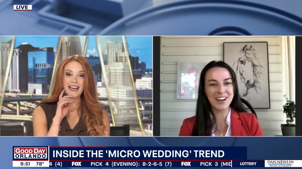 FOX 35 Good Day Orlando segment, inside the micro wedding trend — Rayven Crisafulli interviewed live